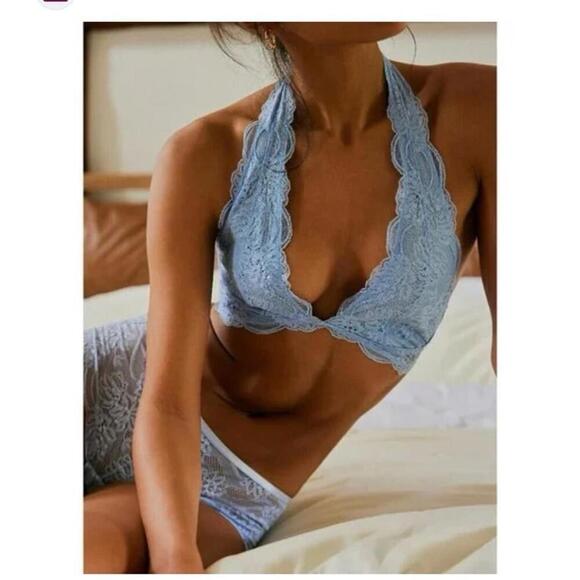 Free People Last Dance Lace Halter Bralette - Picture 1 of 3